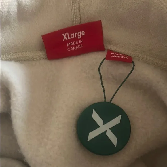Supreme Beige Hoodie with Red Logo - Picture 3 of 11